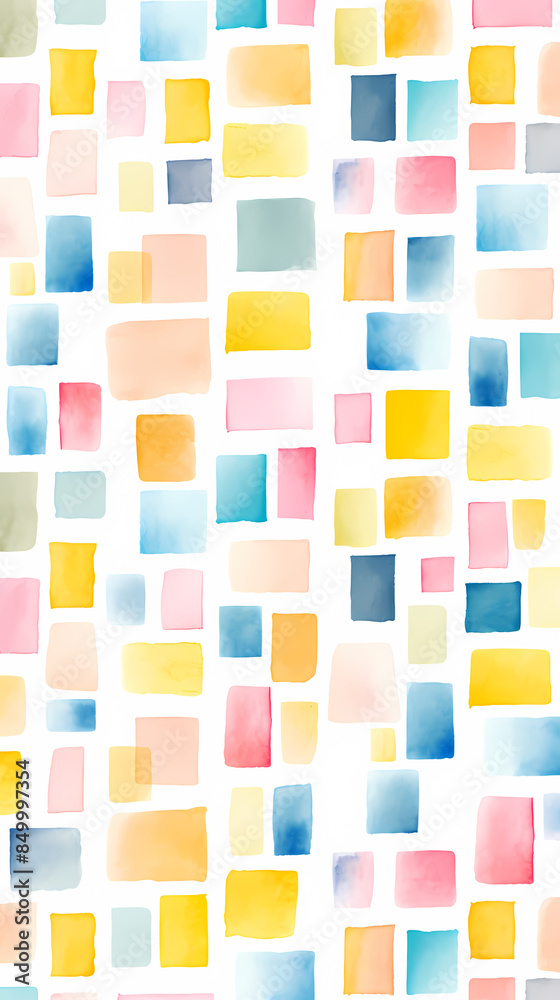 Watercolor pastel squares background Watercolor pastel squares background