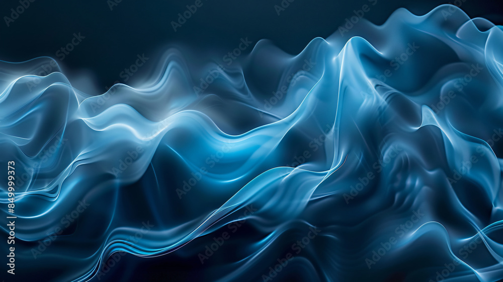 Obraz premium Abstract blue and white waves for technology, design, or background