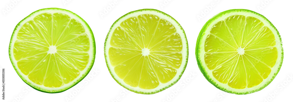 Fototapeta premium Lime slice png cut out element set