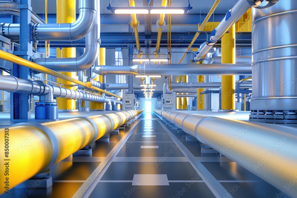 Hydrogen Gas Facility with Pipes and Tanks. Generative ai. Hydrogen Gas Facility with Pipes and Tanks. Generative ai.