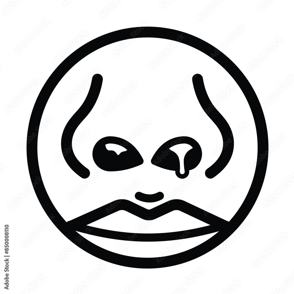 Booger or dried snot nasal mucus in nose icon illustration with black outline isolated on square white background. Simple flat cartoon art styled drawing. Booger or dried snot nasal mucus in nose icon illustration with black outline isolated on square white background. Simple flat cartoon art styled drawing.