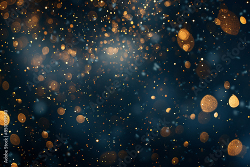 a blurry image of a black background with gold dots photo