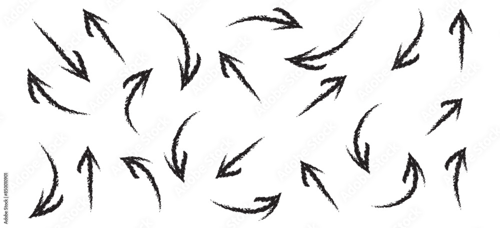 Collection of vector arrows. The drawn object of the brush. Arrows on a white background .Abstract hand-painted brush and stroke arrows in eps 10. Collection of vector arrows. The drawn object of the brush. Arrows on a white background .Abstract hand-painted brush and stroke arrows in eps 10.