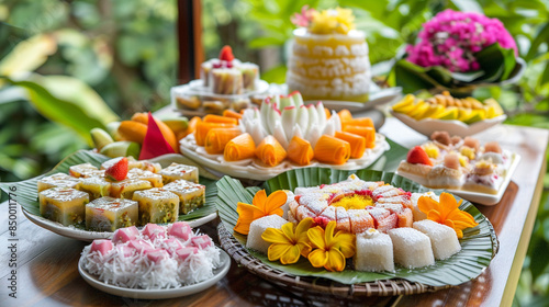 Traditional thai dessert restaurant filled with a variety of Thai dessert.
