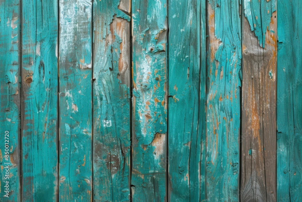 Old turquoise wooden panel background. Old turquoise wooden panel background.