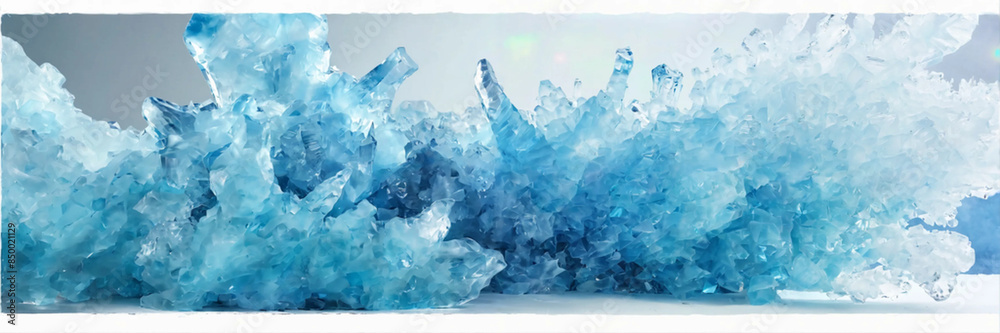 Blue ice color explosion isolated on white Blue ice color explosion isolated on white