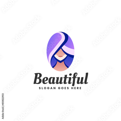 Vector Logo Illustration Beautiful Gradient Colorful Style