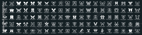 set of creative abstract butterfly logo design. Vector illustration