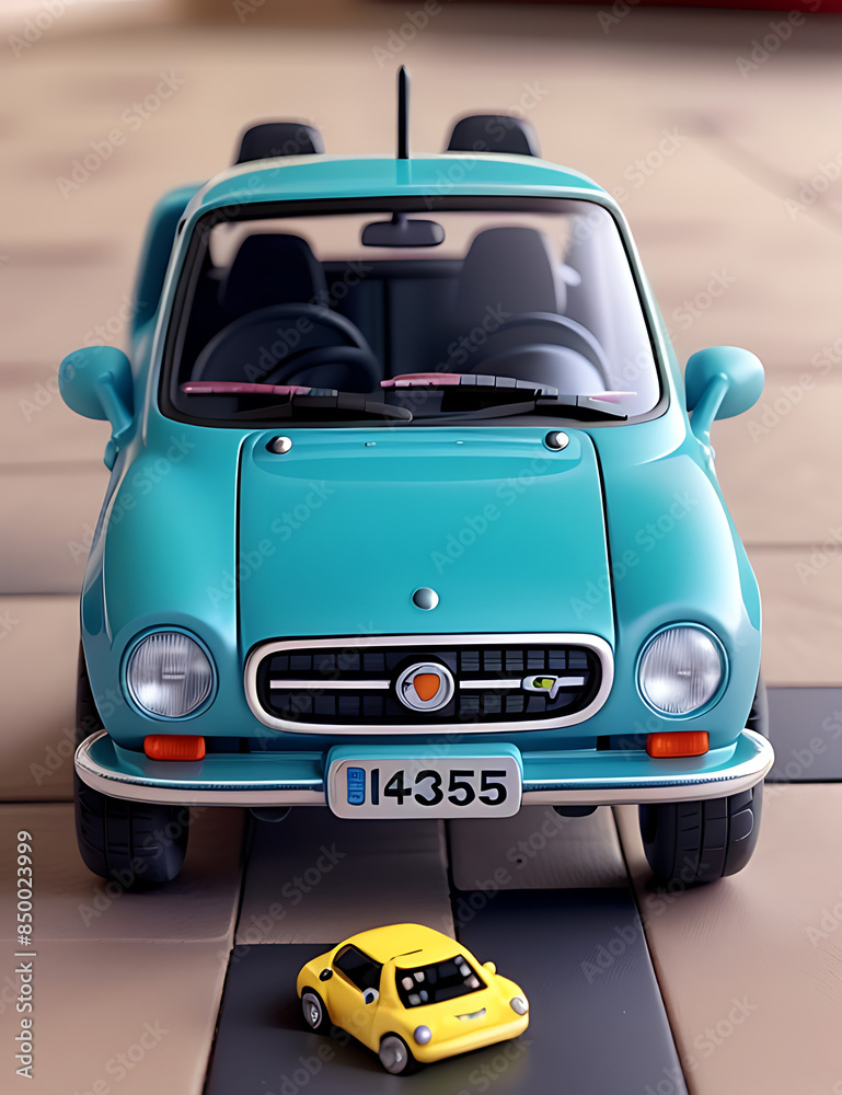 Obraz premium A small Model toy car on a stake of coin. Concept of car insurance premium, buying and selling vehicles concept 