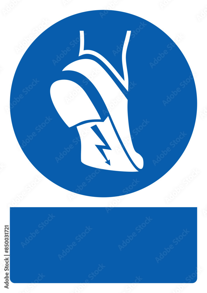 ISO mandatory safety signs_anti-static footwear must be worn your custom message here portrait size a4/a3/a2/a1 ISO mandatory safety signs_anti-static footwear must be worn your custom message here portrait size a4/a3/a2/a1