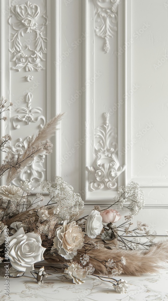 Decorative mockup arrangement featuring intricate details for an elegant aesthetic. Decorative mockup arrangement featuring intricate details for an elegant aesthetic.