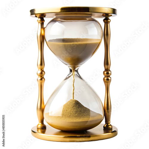 vintage golden hourglass sand dial transparent background
