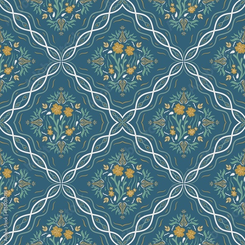 Beautiful carpet ethnic art. Geometric ethnic seamless pattern in tribal. Design for background, wallpaper, illustration, fabric, clothing, carpet, textile, batik, embroidery.