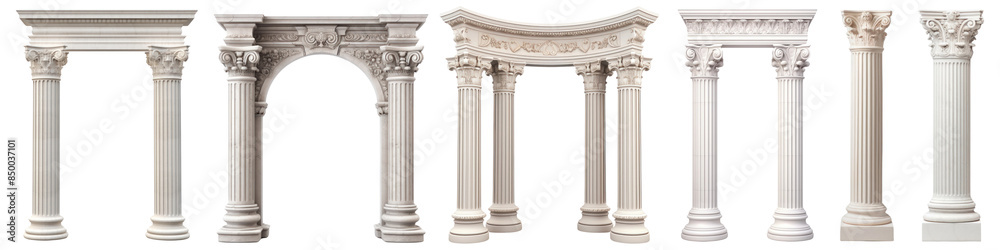 Elegant classical architectural columns png set Elegant classical architectural columns png set
