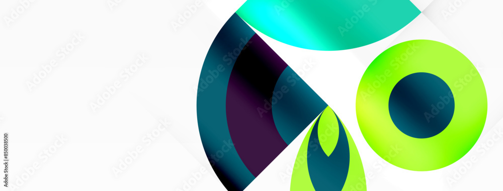 Fototapeta premium Circles and petals. Geometric beautiful abstract minimal template for Wallpaper, Banner, Background, Card, Book Illustration, landing page