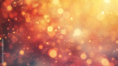 Abstract Golden and Red Bokeh Background with Sparkling Light Effects, Perfect for Festive and Holiday Themes, Celebrations, and Creative Designs