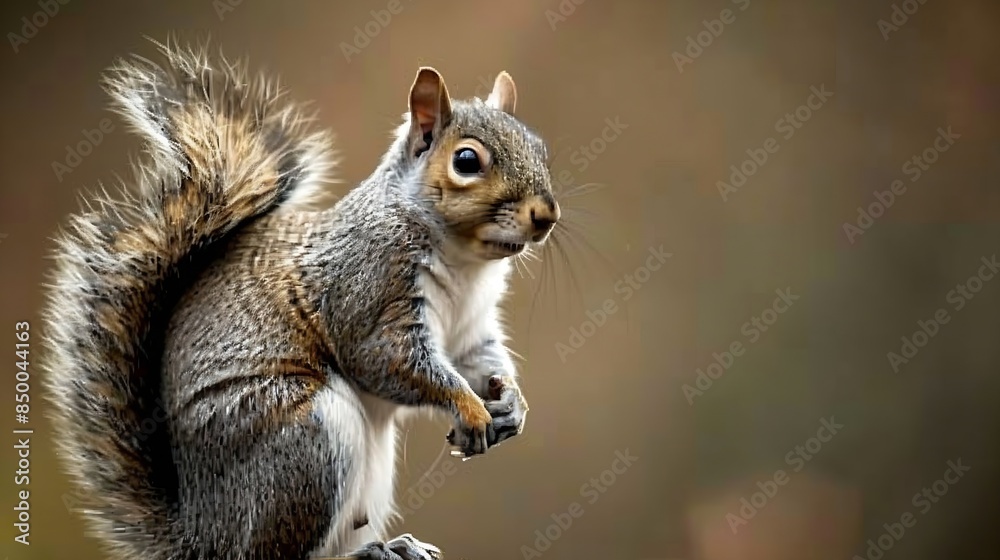 A close up of a beautiful Eastern gray squirrel : Generative AI A close up of a beautiful Eastern gray squirrel : Generative AI