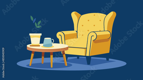 The peaceful and inviting ambiance of the serene room is accentuated by the presence of a modest chair and table.