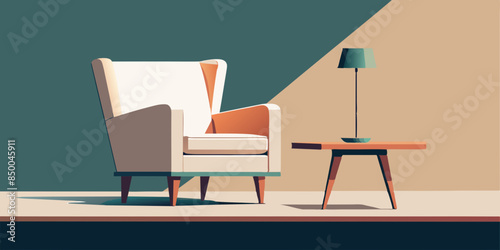 The peaceful and inviting ambiance of the serene room is accentuated by the presence of a modest chair and table.