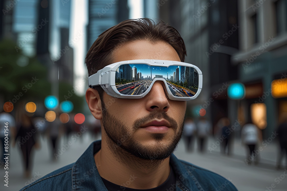 Virtual world, virtual reality glasses, digital city, eco-friendly future city, smart city concept. Virtual world, virtual reality glasses, digital city, eco-friendly future city, smart city concept.