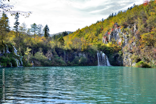 Plitvice Lakes National Park is one of the oldest and largest national parks in between Lika-Senj County and Karlovac County in Croatia photo