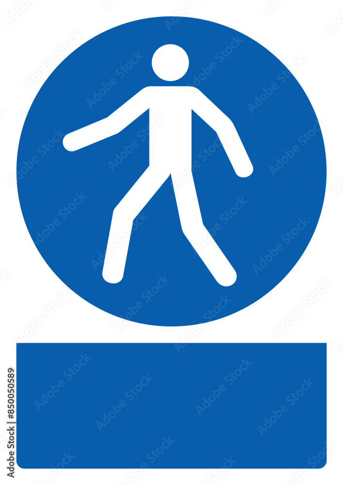 ISO mandatory safety signs_use this walkway your custom message here portrait size a4/a3/a2/a1 ISO mandatory safety signs_use this walkway your custom message here portrait size a4/a3/a2/a1