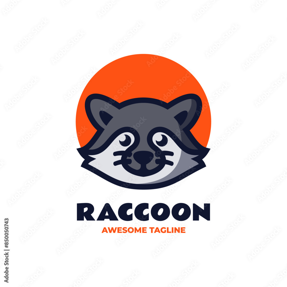 Vector Logo Illustration Raccoon Simple Mascot Style. Vector Logo Illustration Raccoon Simple Mascot Style.