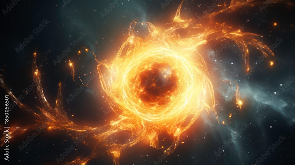 a planetary nebula, with delicate tendrils of gas expanding outward a planetary nebula, with delicate tendrils of gas expanding outward