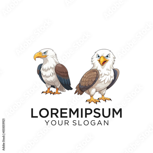 free vector two eagle  design logo