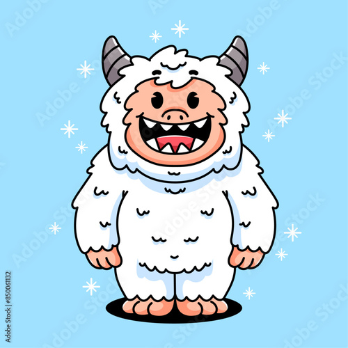 Cartoon smile yeti