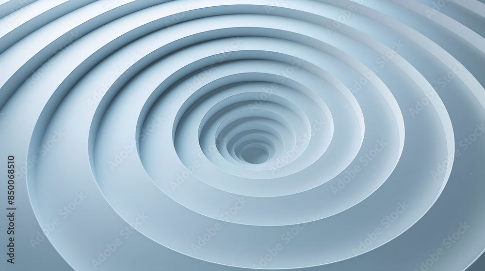 Concentric linear offset white rings or circles steps lit from top background wallpaper banner, close up flat lay top view from above Concentric linear offset white rings or circles steps lit from top background wallpaper banner, close up flat lay top view from above