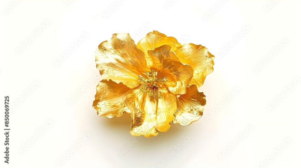Gold Flower On White Background Gold Flower On White Background