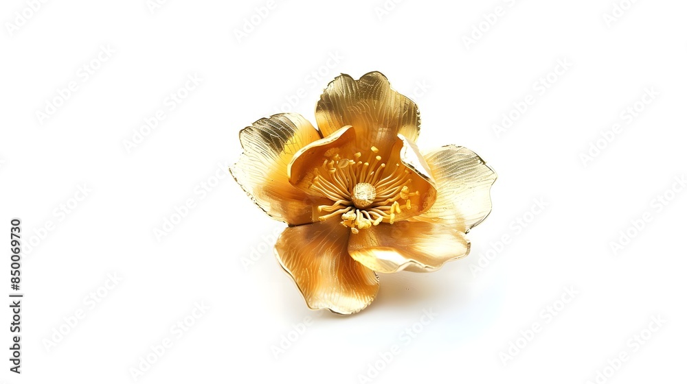 Gold Flower On White Background Gold Flower On White Background