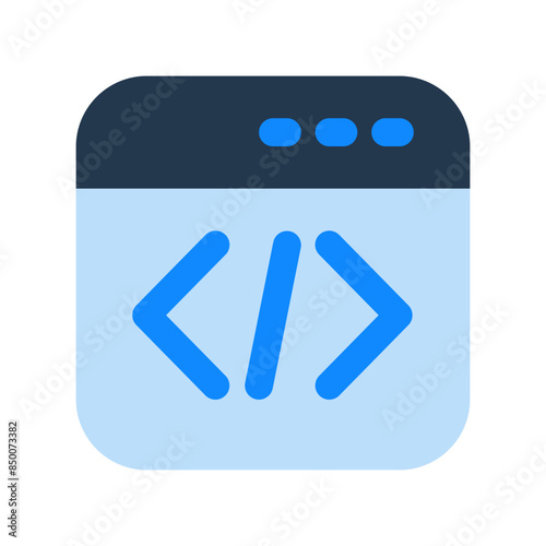 programming code color icon flat design