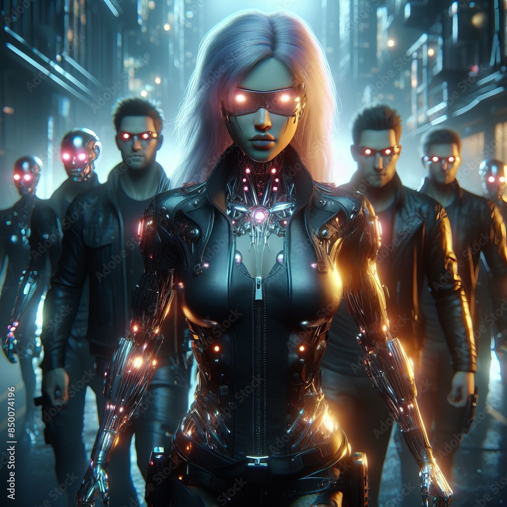 Future City Encounter with Robot Woman Future City Encounter with Robot Woman