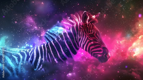 Zebra Aurora borealis northern lights shining