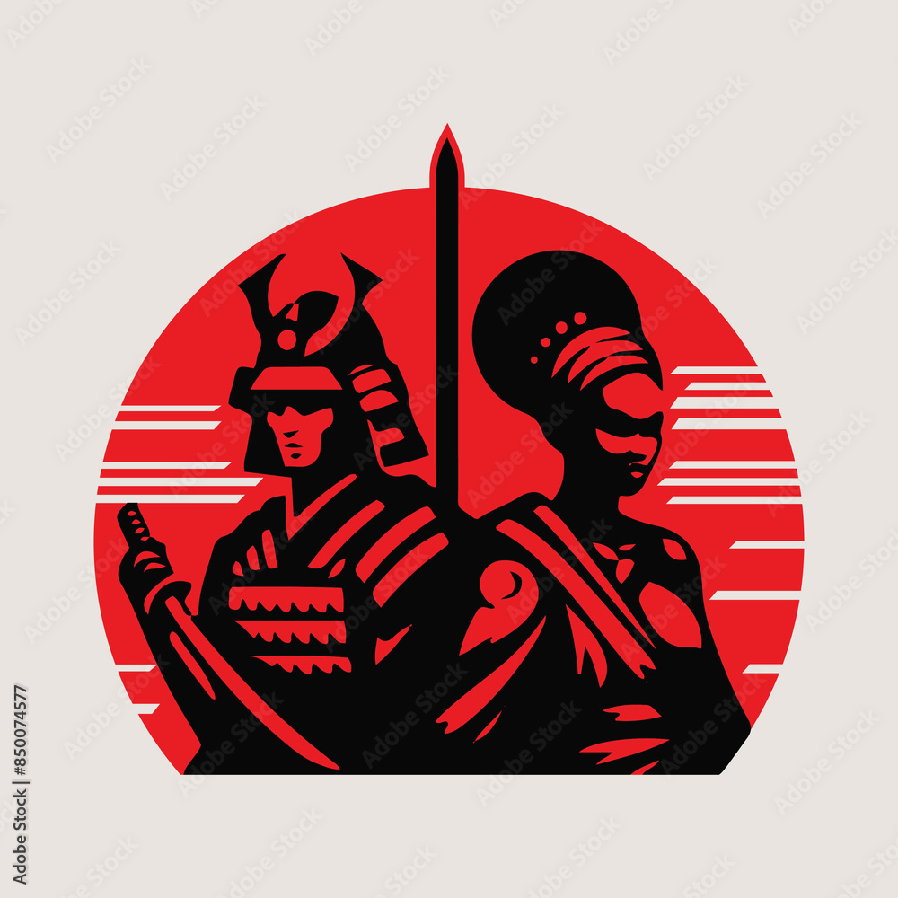 AMURAI WARRIOR AND AFRICAN WOMEN WARRIOR