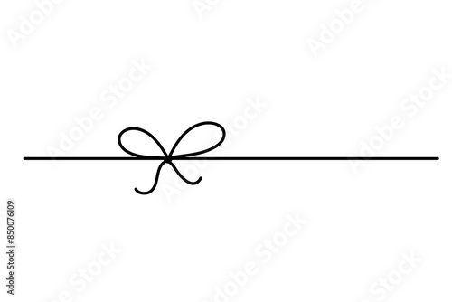Gift bow line icon. Doodle drawing. Outline minimal tie hand drawn sketch isolated on white
