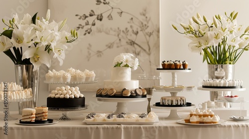 Sleek party arrangement featuring a clean and minimalist pattern motif