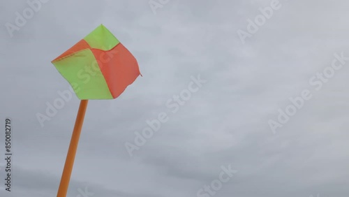 corner in the football field with artificial turf flag