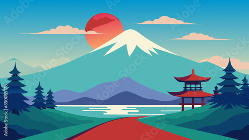 A tranquil mountain landscape, adorned with a vibrant array of colors, that truly showcases the splendor of nature.