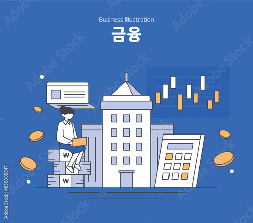 비즈니스 직장인 라인 일러스트 05
