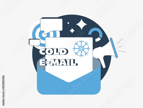 Cold email marketing - lead generation and outreach strategies for business communication. Includes personalized messages, b2b sales prospecting, email campaigns, cold email client acquisition