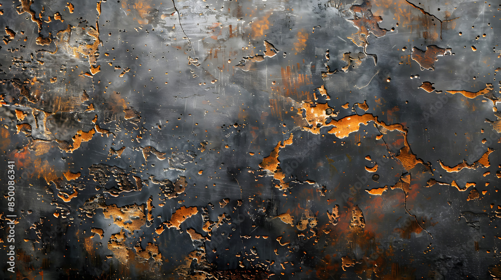 Obraz premium Rusty steel metal grunge texture for fancy dark gray and black wallpaper background