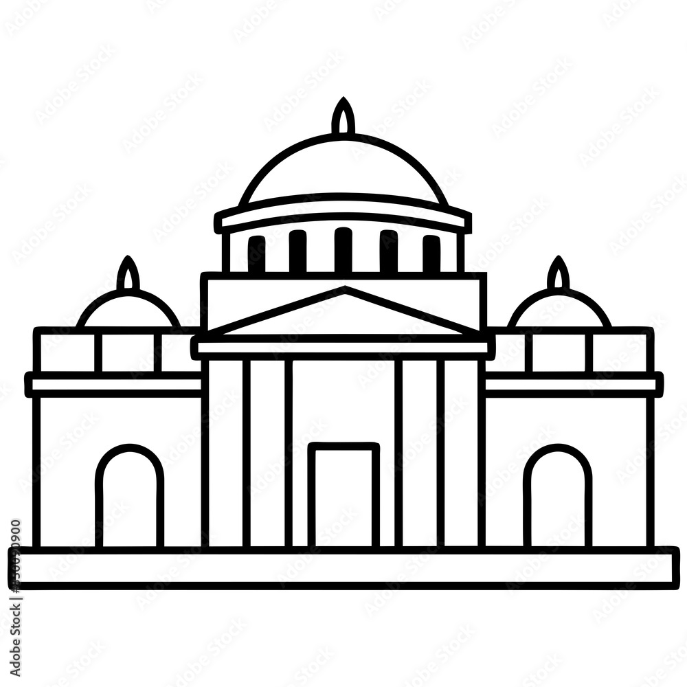 vintage and classic government building design Vector illustration