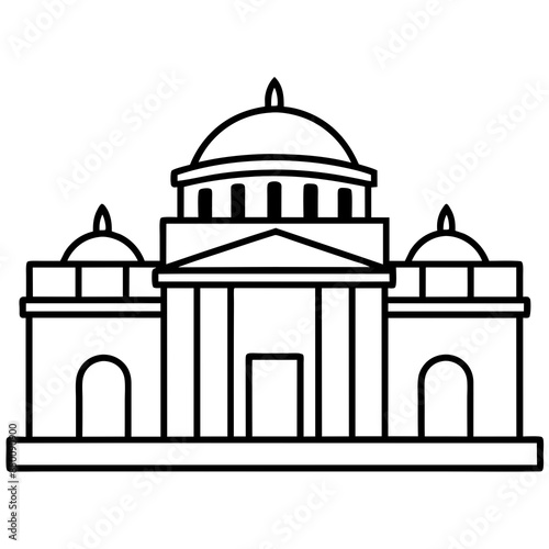 vintage and classic government building design Vector illustration