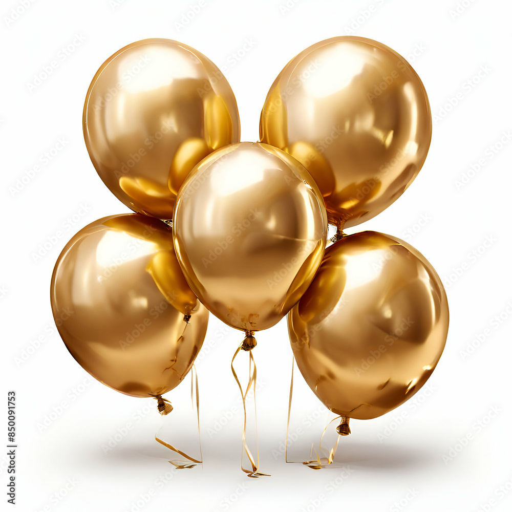 golden balloons isolated on white golden balloons isolated on white