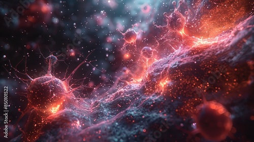 Visualization of cancer cell signaling pathways and their role in cell growth and survival