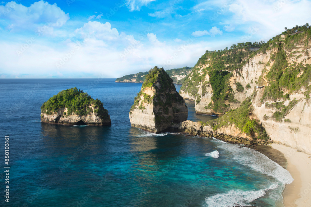 Beautiful view of Diamond Beach on Penida Island, Indonesia