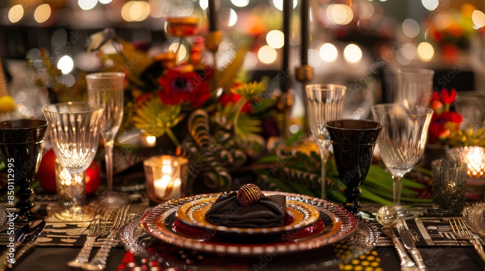 Fashion-forward party design showcasing a trendy and stylish pattern arrangement Fashion-forward party design showcasing a trendy and stylish pattern arrangement